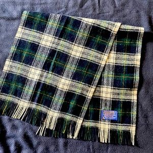 Vintage Pendleton Tartan Plaid Scarf / Made in USA / Pure Virgin Wool